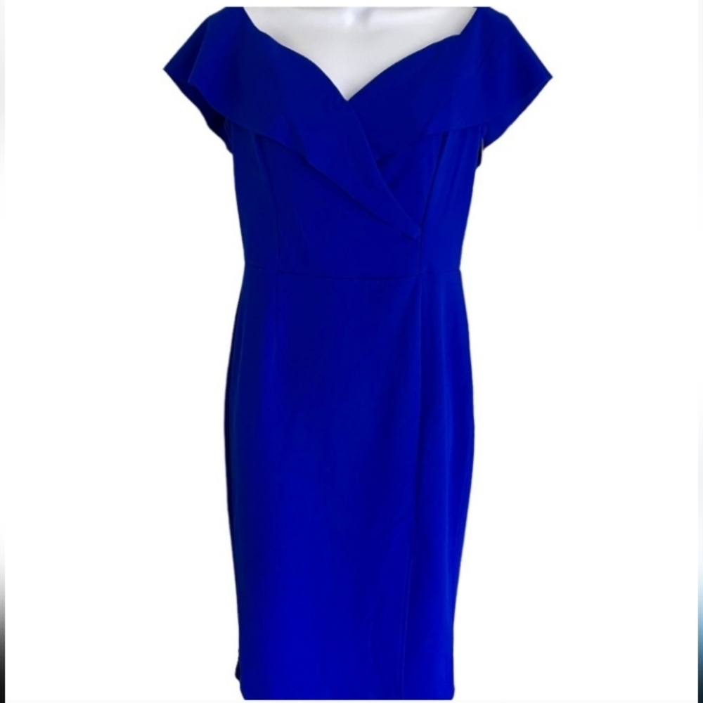 Alex B Nites | Blue Portrait Collar Dress | NWT